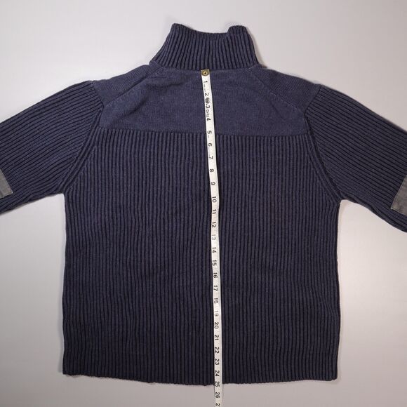 Wolsey Mens Size XL Jumper Wool Blend Heavyweight Blue High Neck Elbow Patches - Picture 9 of 10